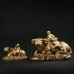 Copper shepherd boy riding a bull ornaments